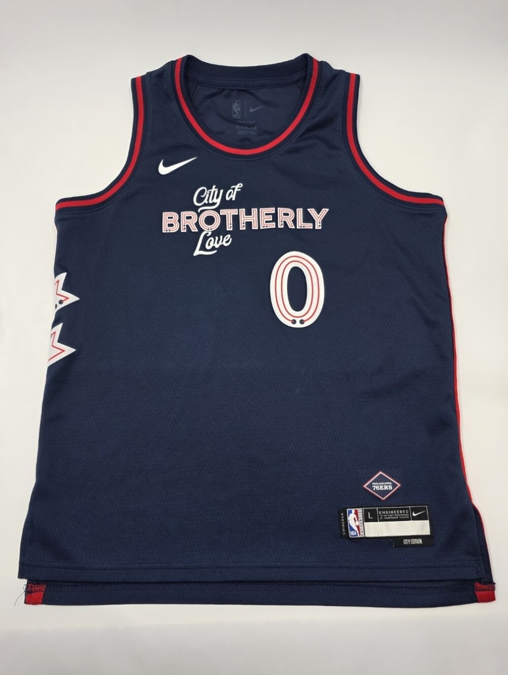 Nike boys' Philadelphia 76ers "City Edition" swingman jersey Maxey size L
